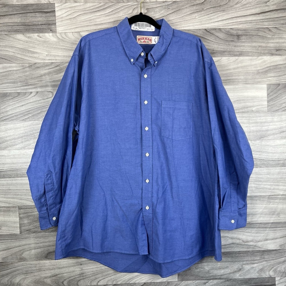 Red Kap Shirt Mens 34 Blue‎ Western Long Sleeve Cowboy Work Button Down Collared